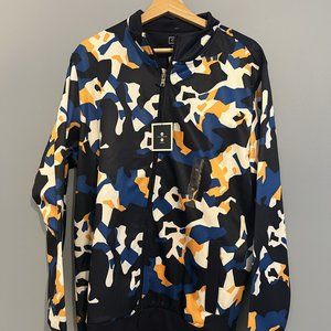 Club Room Performance Track Jacket with abstract print